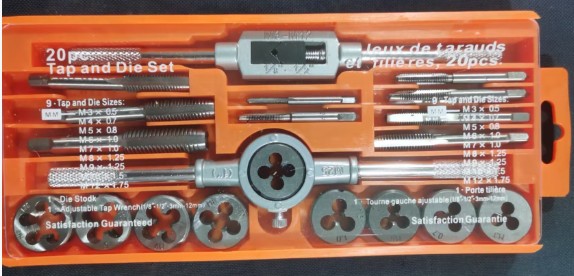20-Piece Tap and Die Threading Set