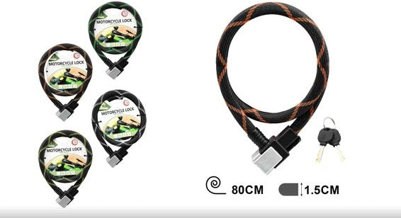 Cloth-Covered Cable Lock with Square Head - 80 cm (31.5 in) —