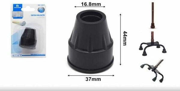 Rubber Cane Tip - 16.8 × 37 × 44 mm (0.66 × 1.5 × 1.7 in)
