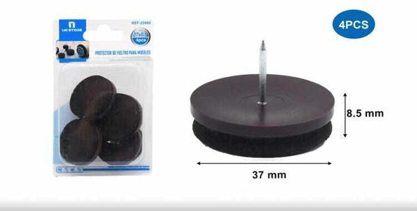 Screw-On Felt Furniture Pads, 4-Pack