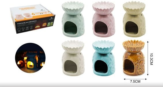 Ceramic Oil Burner - 2.0 x 3.0 x 4.1 in / 3.0 x 3.0 x 4.1 in