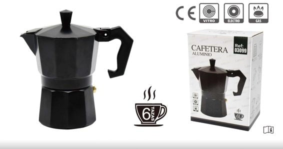 6-Cup Black Aluminum Espresso Maker