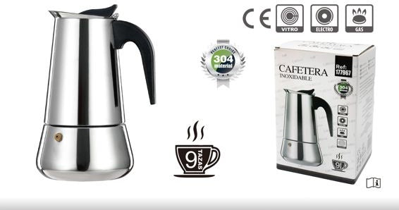 9-Cup Stainless Steel Espresso Maker