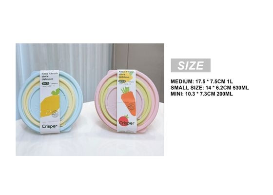 3-Piece Round Food Storage Set (Medium, Small & Mini)