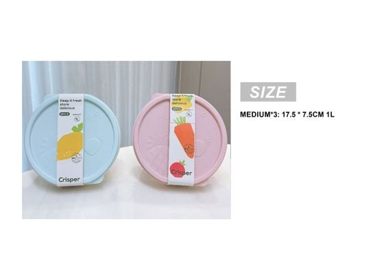3-Piece Medium Round Food Storage Set