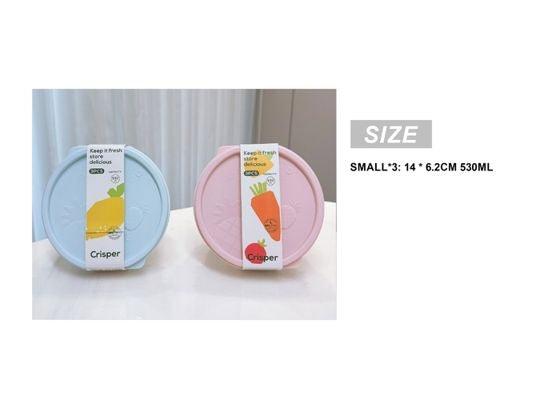 3-Piece Small Round Food Storage Set