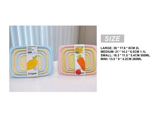 4-Piece Rectangular Food Storage Set