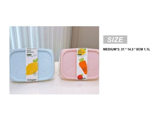 3-Piece Medium Square Food Storage Set