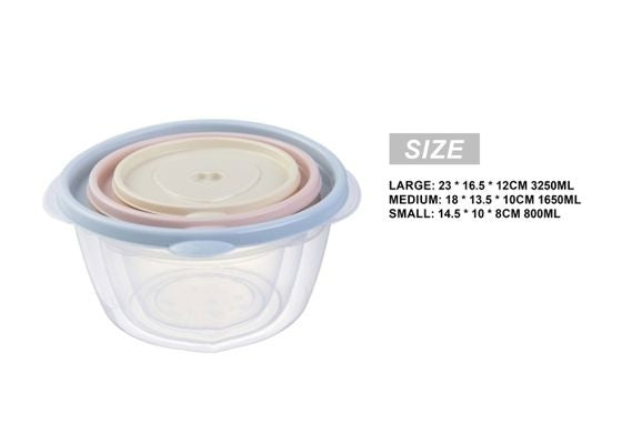 3-Piece Heart-Shaped Round Food Storage Set