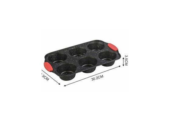 6-Cup Muffin Pan - 2*18.3*1.4 in / 30.2*18.3*1.4 in