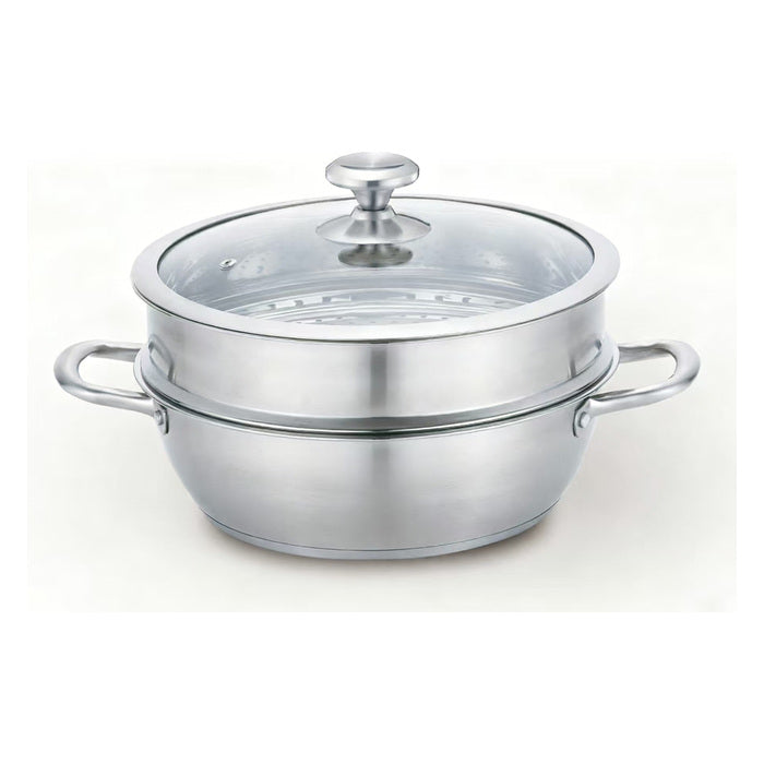 Stainless-Steel Steamer Pot with Lid, Compound Base - 201 stainless steel