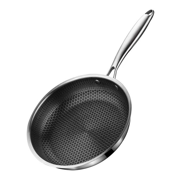 Honeycomb Stainless-Steel Frying Pan, Single Base