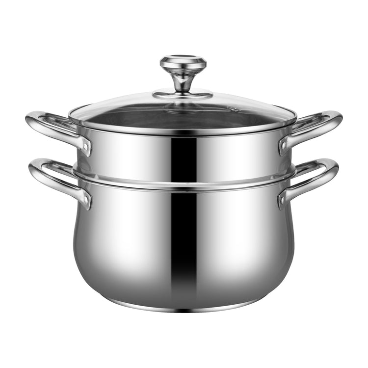 2-Tier Stainless-Steel Steamer Pot