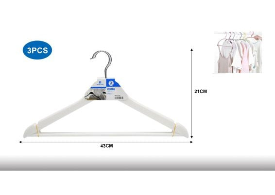 3-Pack Plastic Clothes Hangers