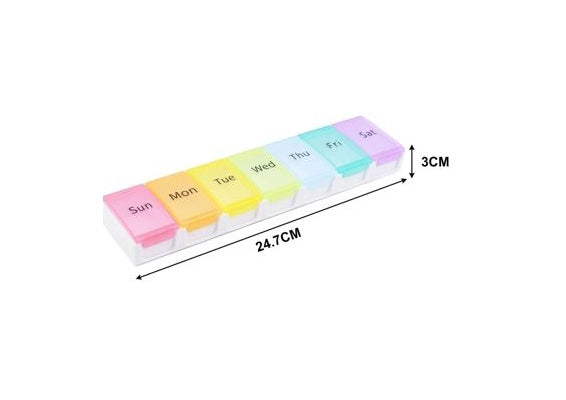 Weekly Pill Organizer 9.7 x 2.4 x 1.1 in