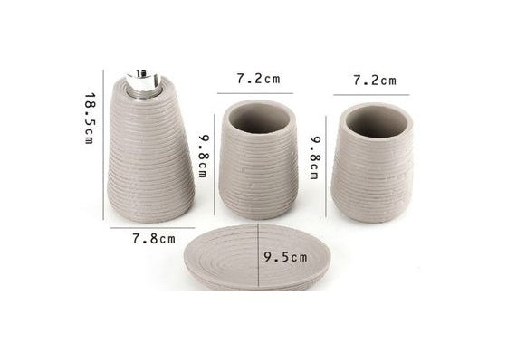 Distressed Resin Bathroom Accessory Set, 4-Piece