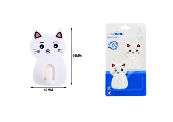 2-Pack Cat Adhesive Hooks