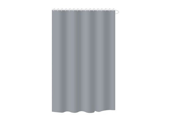 PEVA Solid Shower Curtain, Grey, 70.9 × 70.9 in