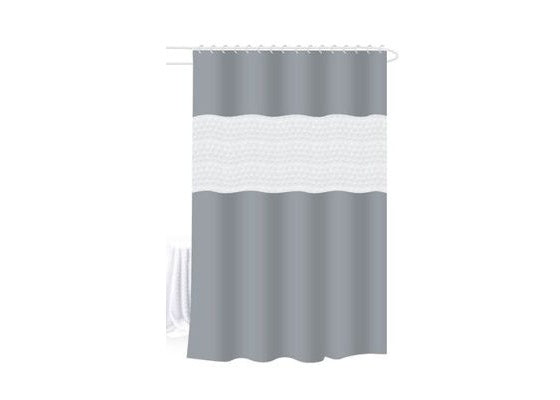 Panelled Shower Curtain, Grey, 70.9 × 78.7 in