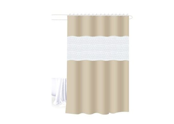 Panelled Shower Curtain, Beige, 70.9 × 78.7 in