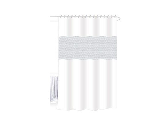 Panelled Shower Curtain, White, 70.9 × 78.7 in