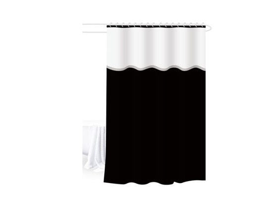 Three-Section Shower Curtain, Black, 70.9 × 70.9 in