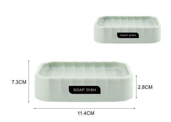 Wave-Pattern Soap Dish, Sage Green
