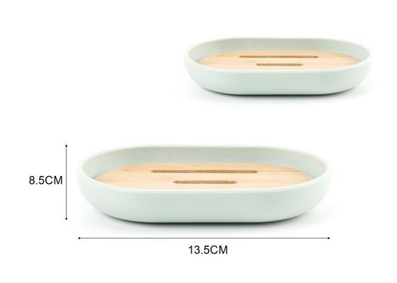 Round Soap Dish With Bamboo Lid Sage Green