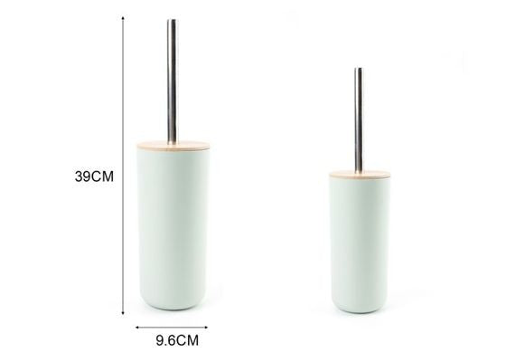 Round Toilet Brush with Bamboo Lid, Sage Green