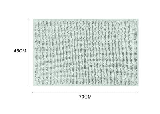 Short-Pile Chenille Bath Mat Sage Green 17.7 X 27.6 In