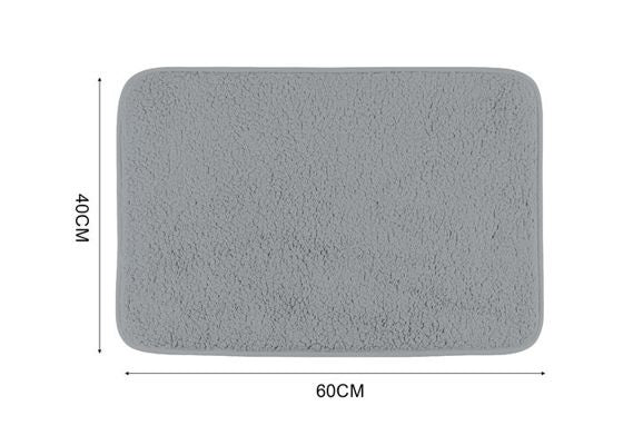 Solid Bath Mat Grey 15.7 X 23.6 In