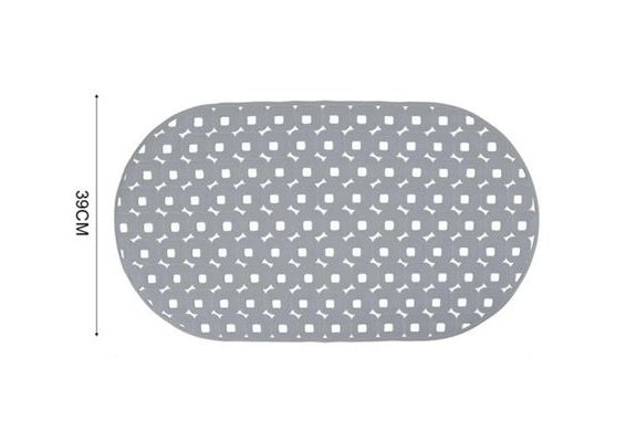 Oval Bath Mat, Grey, 27.6 × 15.4 in