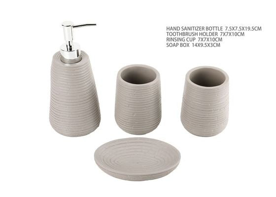 Distressed Resin Bathroom Accessory Set, 4-Piece
