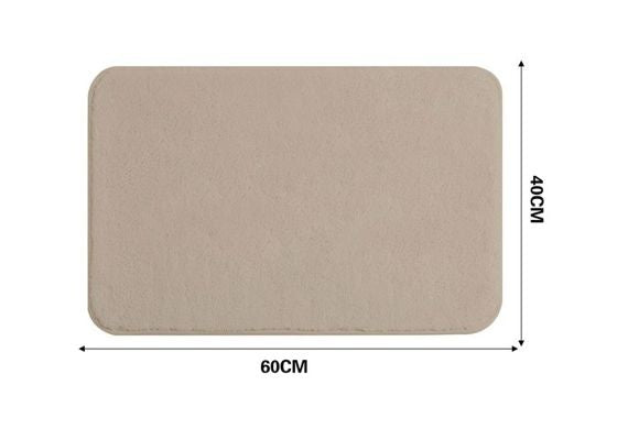 Faux-Cashmere Solid Bath Mat, Beige, 15.7 × 23.6 in