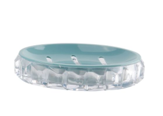 Floral Pattern Soap Dish Dusty Blue