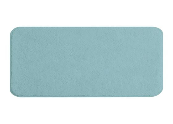 Faux-Cashmere Solid Bath Mat, Dusty Blue, 15.7 × 23.6 in