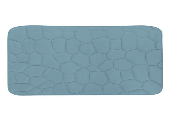 Deep Stone-Pattern Bath Mat, Dusty Blue, 17.7 × 27.6 in