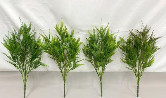 Artificial Mixed Fern Bush - 17 in; 5 Branches