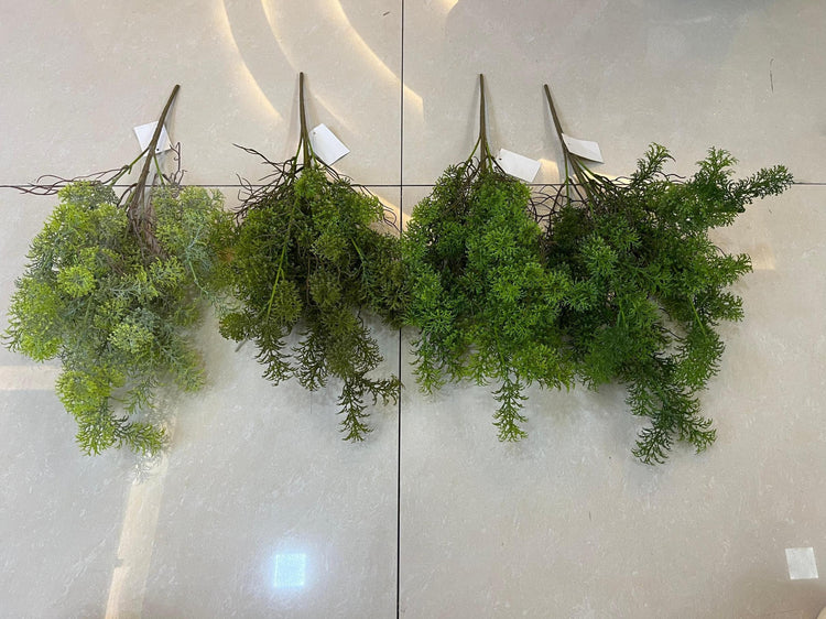 Artificial Hanging Mixed Greenery Bush - 6 Branches