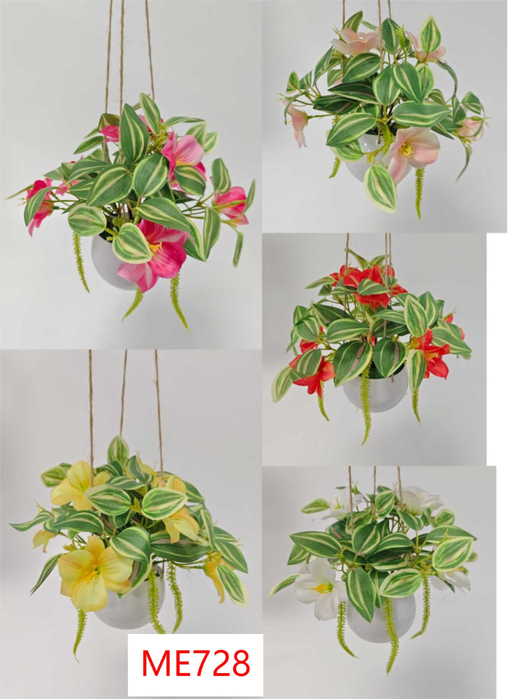 Artificial Hanging Basket with Mixed Flowers