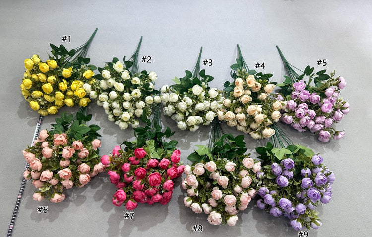 Artificial Tea Rose Bud Bush (54 Buds)