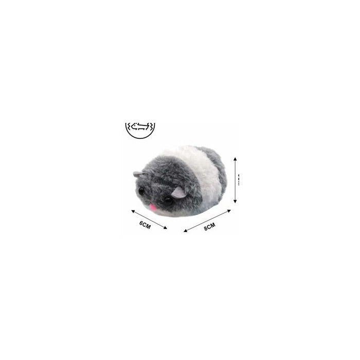 Plush Vibrating Mouse Cat Toy, 8 × 6 × 5 cm