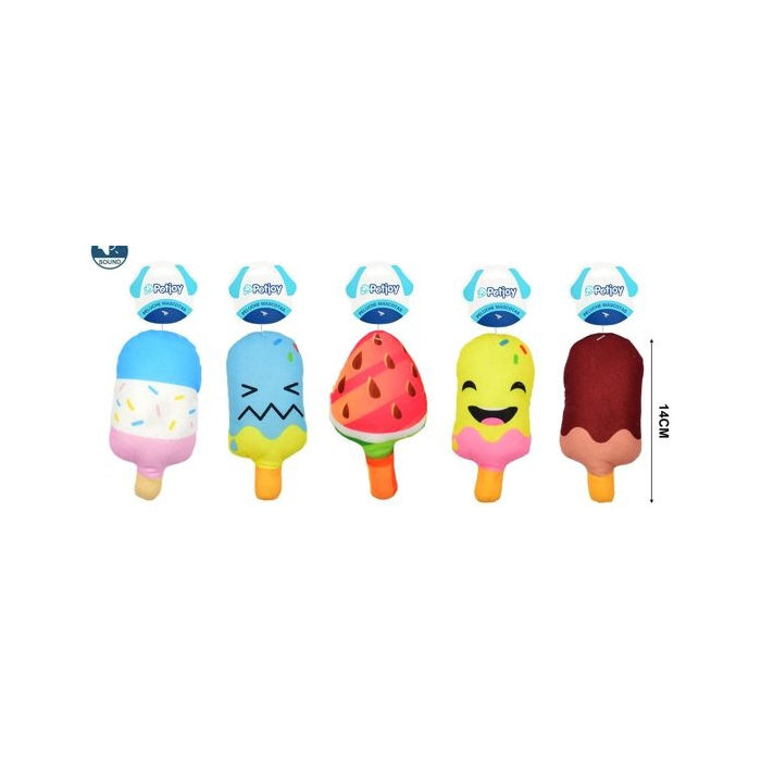 Plush Popsicle Dog Toy, 14 cm