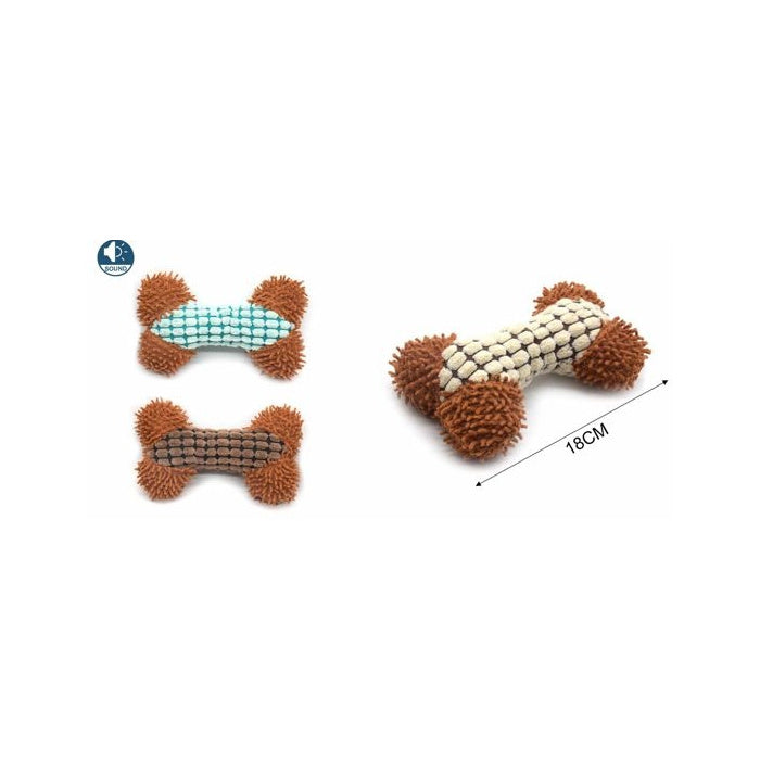 地毯纹骨头狗玩具 7.1 英寸（18 cm）