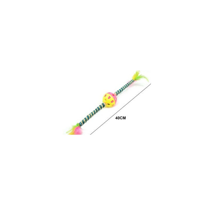 剑麻长杆球猫玩具 15.7 英寸（40 cm）