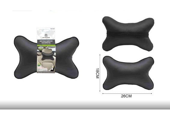 V57 Smooth Leather Car Headrest, Black