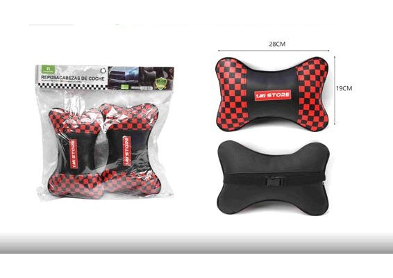 Printed Car Headrest, Red/Black
