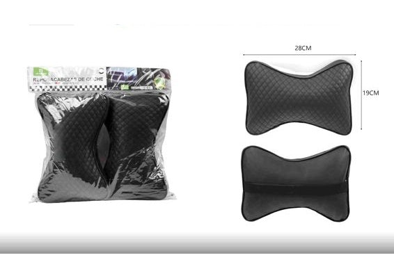 Leather Car Headrest, Black