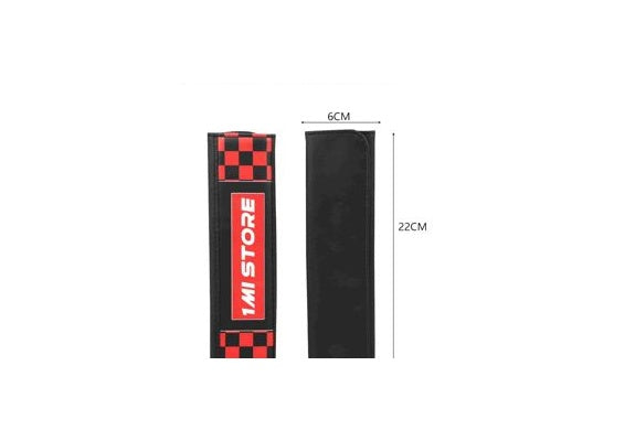 Checkered Seat Belt Shoulder Pads, Red/Black