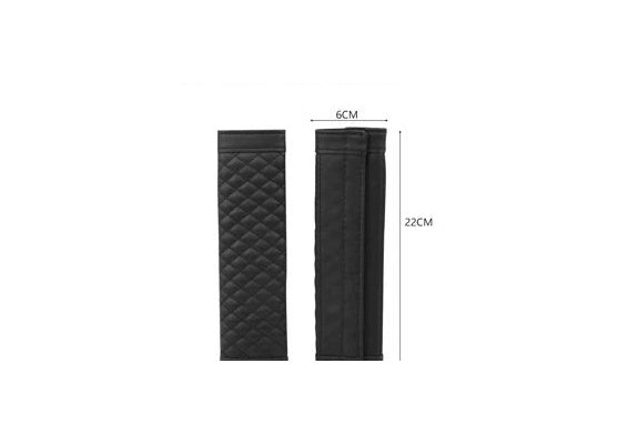 Leather Seat Belt Shoulder Pad, Black